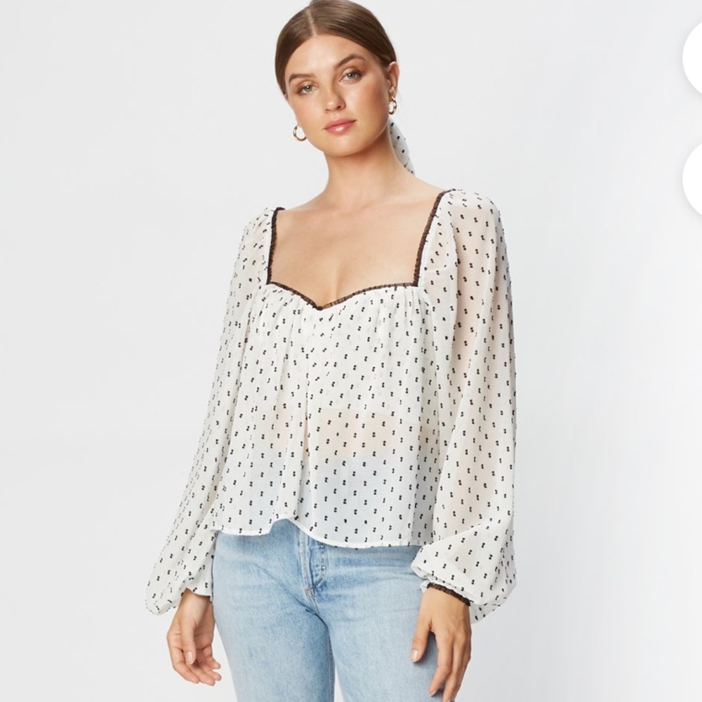 JANELLE BLOUSE BLACK SWISS DOT CHIFFON) Flynn Skye